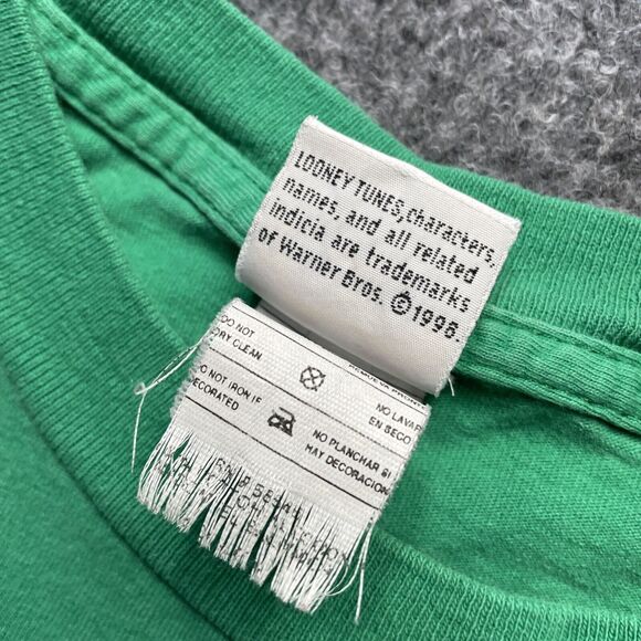 Vtg Looney Tunes Shirt Mens Extra Large Green Twitty Bird Holiday Christmas 1998 - Picture 4 of 11